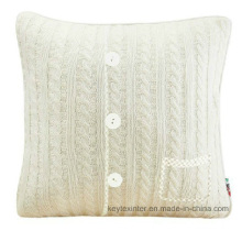 Acrílico knit botões capa de almofada fronha fronha (c14106)